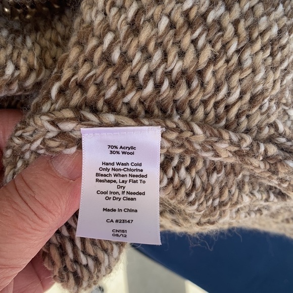 Talbots variegated weave long line open front cardigan. Pockets and high… - Picture 6 of 10